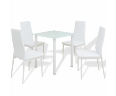 vidaXL Set 5 pezzi Tavolo e Sedie da Pranzo Bianco