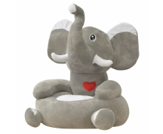 vidaXL Poltrona in Peluche per Bambini Elefante Grigio
