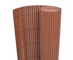vidaXL Recinzione da Giardino a Doppio Lato 90x500 cm Marrone