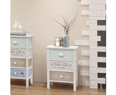 vidaXL Comodino Francese Shabby Chic 3 cassetti in Legno