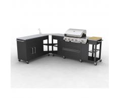 vidaXL Barbecue a gas Montana, cucina portabile 4 bruciatori +1