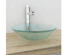 vidaXL Lavandino in Vetro Temperato 42cm Smerigliato