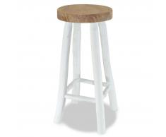 vidaXL Sgabello da Bar in Teak Marrone e Bianco
