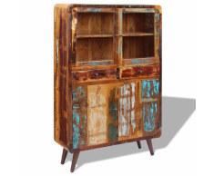 vidaXL Credenza in Legno Massello Anticato 120x38x180 cm