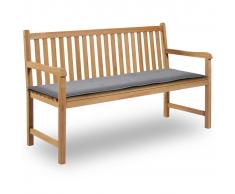 vidaXL Cuscino per Panca da Giardino Grigio 150x50x3 cm