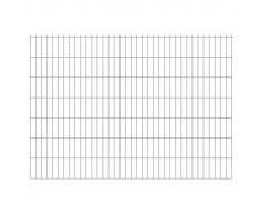 vidaXL 2D Pannello di Recinzione Giardino 2008x1430 mm 24m Argento