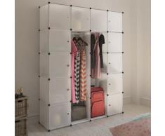 vidaXL Scaffale armadietto modulare con 14 scomparti bianco 37 x 146 180,5 cm