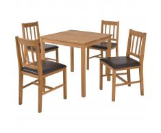 vidaXL Set per Sala da Pranzo 5 pz in Massello di Rovere