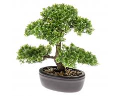 Emerald Ficus Artificiale Mini Bonsai Verde 32 cm 420002