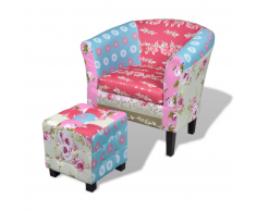 vidaXL Poltrona con Poggiapiedi Design Patchwork
