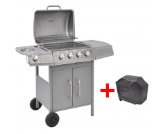vidaXL Barbecue a Gas 4+1 Fuochi Argento