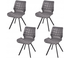 vidaXL Sedia da pranzo in similpelle 4 pezzi colore grigio