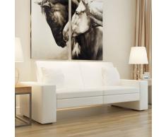 vidaXL Divano Letto Pelle Sintetica Bianca