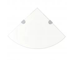 vidaXL Scaffale Angolare Supporti Cromati in Vetro Trasparente 25x25cm