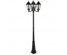 SMARTWARES Lampione da Giardino a 3 Luci 180 W Nero 220cm CLAS5000.036