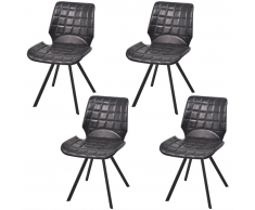 vidaXL Sedia da pranzo in similpelle 4 pezzi colore nero