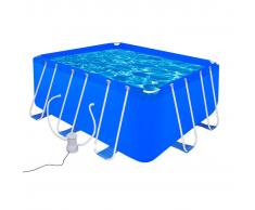 vidaXL Piscina con Pompa Acciaio Filtro 400 x 207 122 cm