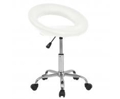 vidaXL Sgabello Girevole da Bar in Pelle Artificiale Bianco