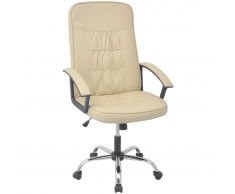 vidaXL Sedia da ufficio in pelle artificiale 67 x 70 cm crema