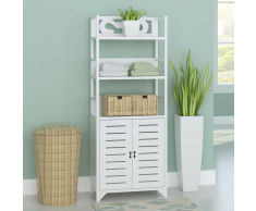 vidaXL Armadietto Per Bagno Albuquerque In Legno Bianco 46x24x117,5 cm