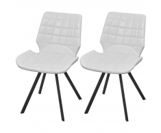 vidaXL Sedia da pranzo in similpelle 2 pezzi colore bianco