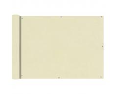 vidaXL Paravento da Balcone in Tessuto Oxford 75x600 cm Crema