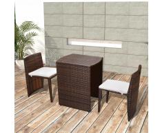 vidaXL Set Tavolo Sedie Giardino 5 pz Polirattan Impermeabile Marrone