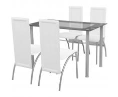 vidaXL Set Sala Da Pranzo 5 Pezzi Bianco