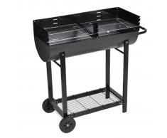 vidaXL Barbecue braciere con griglia a legna e carbone