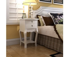 vidaXL Comodino cabinetto con 2 cassetti bianco