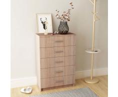 vidaXL Cassettiera in Truciolato 71x35x108 cm Quercia