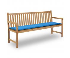 vidaXL Cuscino per Panca da Giardino Blu 180x50x3 cm