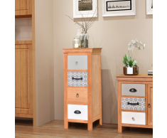 vidaXL Cassettiera 35x35x90 cm in Legno Massello