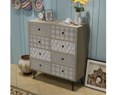 vidaXL Credenza con 8 Cassetti Grigio