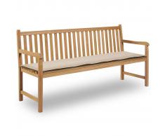 vidaXL Cuscino per Panca da Giardino Crema 180x50x3 cm
