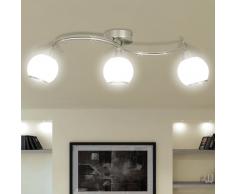 vidaXL Lampada da soffitto lampadario in vetro per 3 lampadine E14