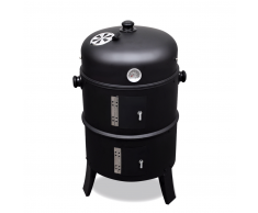 vidaXL Barbecue griglia a legna e carbonella, affumicatore