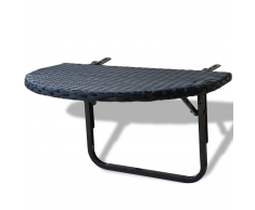 vidaXL Tavolino da Balcone Poli Rattan Nero