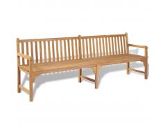 vidaXL Panca da Esterni in Legno di Teak 240x62,5x90 cm