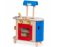 Wonderworld Cucina Giocattolo in Legno Blu e Rosso HOUT192443