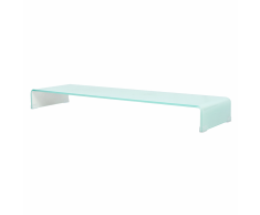 vidaXL Mobile/Rialzo Porta TV in Vetro Bianco 120x30x13 cm