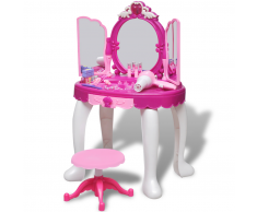 vidaXL Giochi Da Camera Per Bambini Tavolo Cosmetica 3 Specchi Con Luci/Suoni