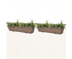 vidaXL Piantatrice? in rattan per balcone set 80 centimetri 2 pezzi Marrone