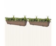vidaXL Piantatrice? in rattan per balcone set 80 centimetri 2 pezzi Marrone