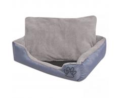 vidaXL Cuccia per Cani con Cuscino Imbottito Taglia XL Grigio