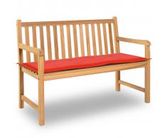 vidaXL Cuscino per Panca da Giardino Rosso 120x50x3 cm