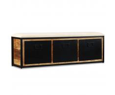 vidaXL Panca Contenitiva con 3 Cassetti Legno di Mango 120x30x40 cm