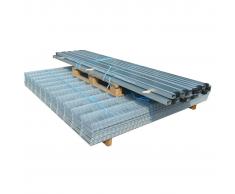 vidaXL Pannello di recinzione 2D giardino con paletti 2008x1430 mm 14m argento
