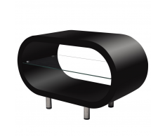 vidaXL Tavolino Caffè Brillante Nero / Supporto TV Ovale