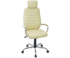 vidaXL Sedia da Ufficio in PU Cuoio Bianco Crema